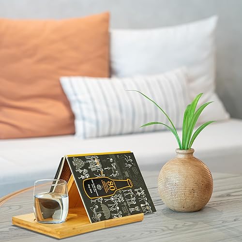 Miniatura 3 de Soporte triangular de bambú para libros, soporte plegable para libros, regalos para los amantes de los libros, valet de lectura de rincón de libros