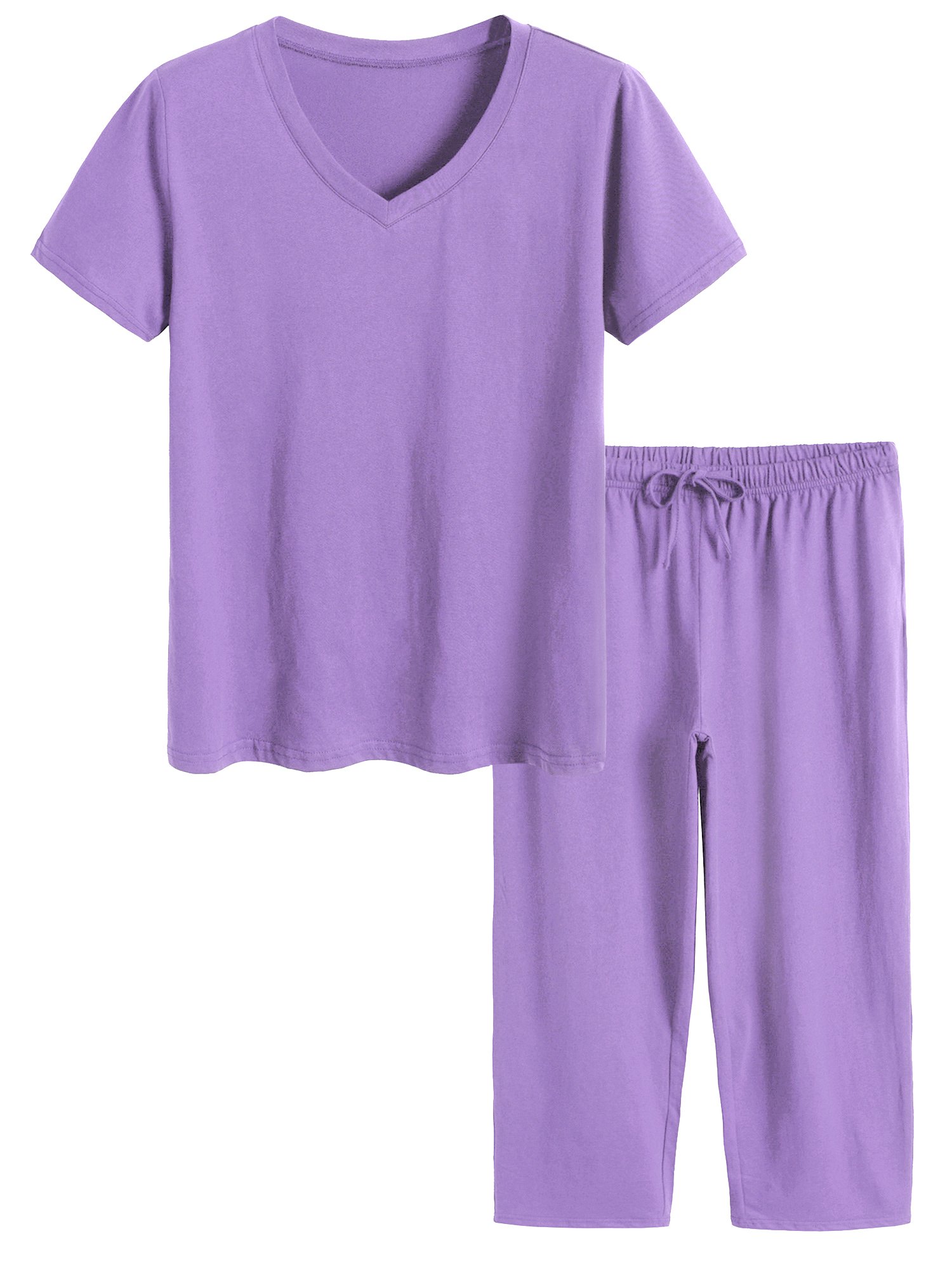 Latuza Women's Cotton Pajamas Set Tops and Capri Pants Sleepwear