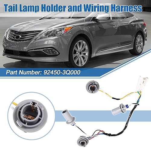 Miniatura 2 de X AUTOHAUX Soporte de lámpara trasera y arnés de cableado 92450-3Q000 para Hyundai Sonata Sedan 2.0L 2.4L 2011-2014 lámpara trasera de luz trasera