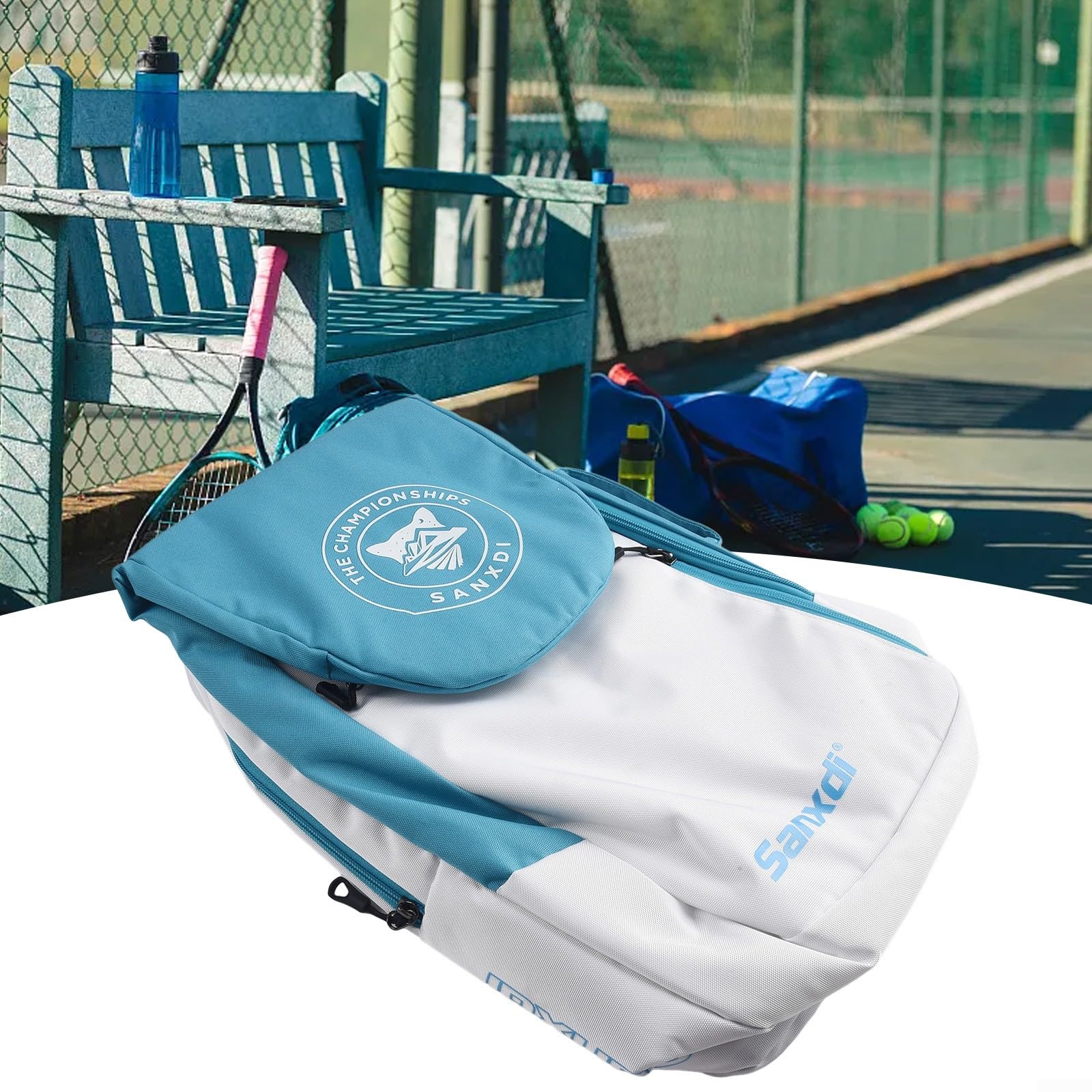 RANRAO Mochila de tenis grande, mochila de tenis, mochila de pádel de squash, bádminton, bolsa de transporte para raquetas