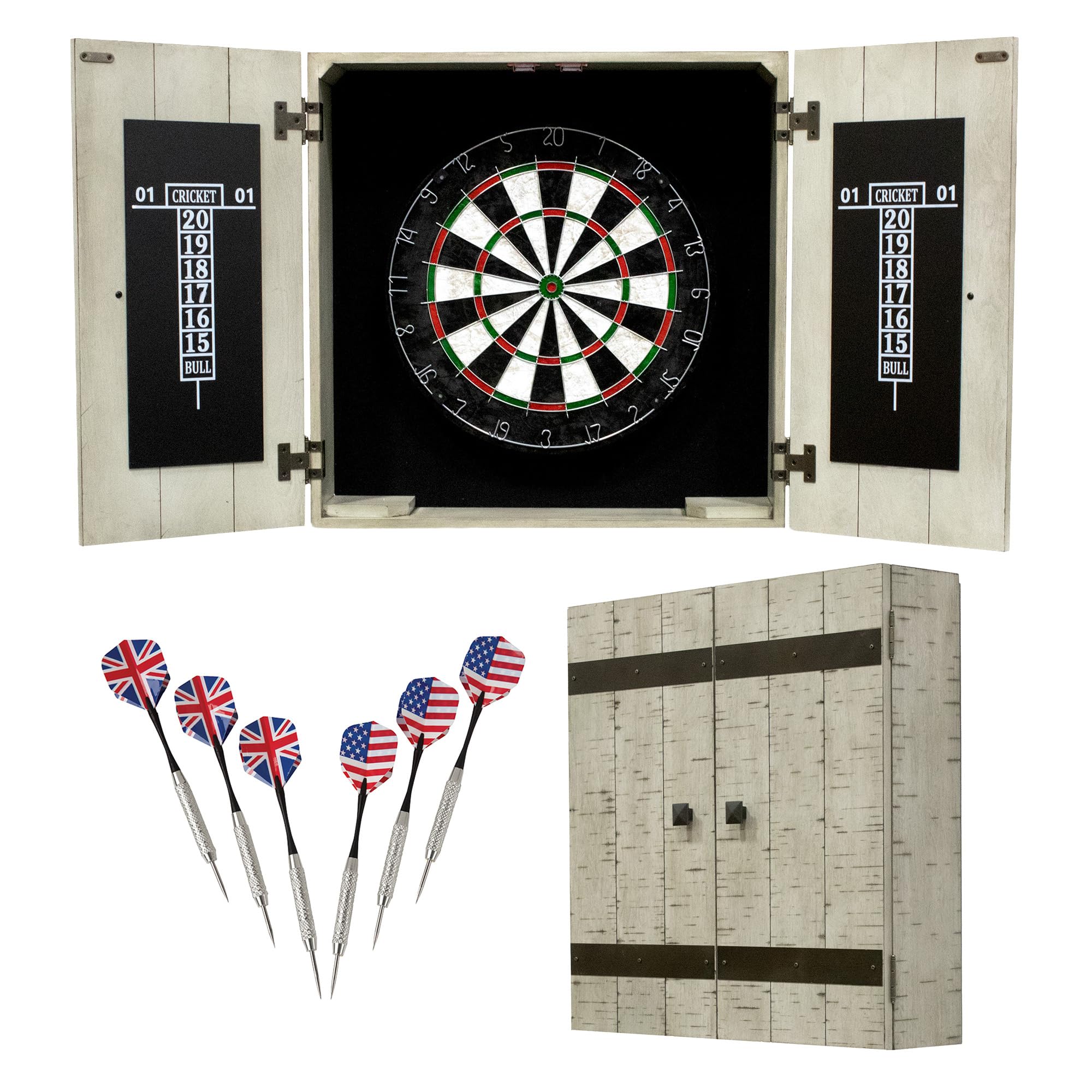 Hathaway Drifter Solid Wood Dartboard & Cabinet Set