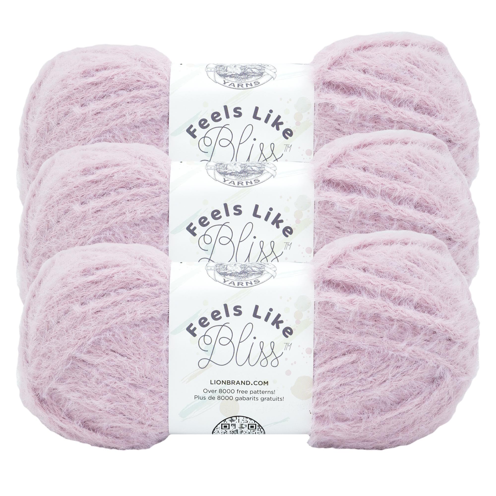 Hilo voluminoso Lion Brand Feels Like Bliss color lavanda en pack de 3 lanas suaves