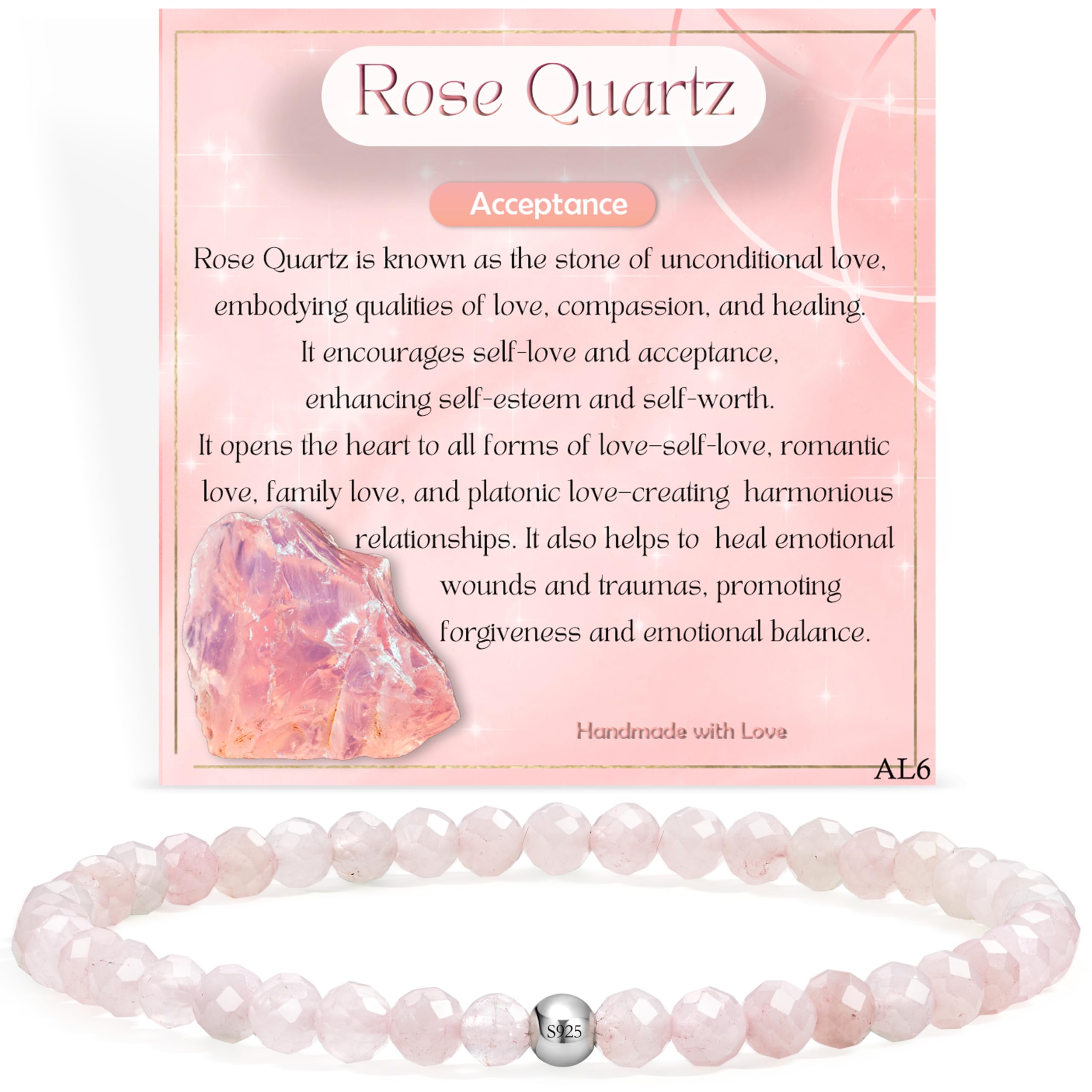 Farfume 4mm Edelstein Perlen Armband für Frauen, Kristall Silber 925 Naturstein Schmuck Elastisch Armbänder Damen, Chakra Spirituelle Charms Armbänder Valentinstag-Geschenke