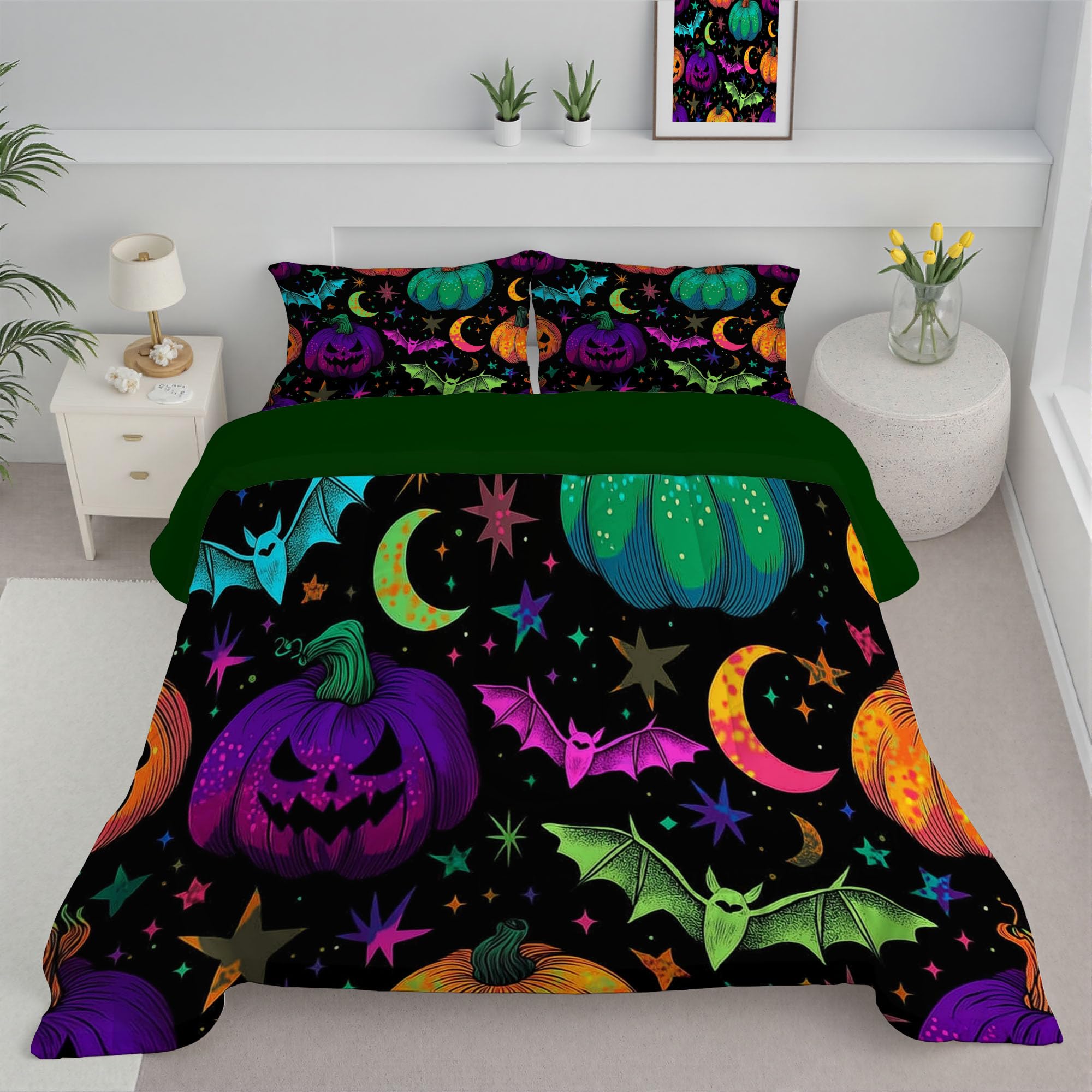 Edredon legere 140x200 microfibre 4 saisons motifs Halloween