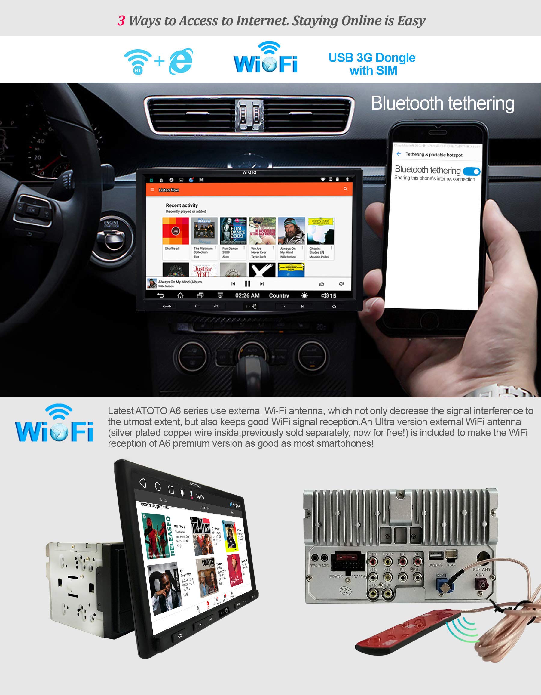 ATOTO A6 Androidインカーエンターテインメント Amazon.com: [10inch] ATOTO A6 2 DIN Android Car Navigation Stereo