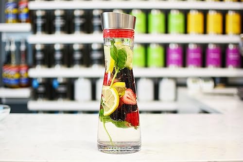 Miniatura 9 de Grosche Rio - Jarra de vidrio con tapa, jarra de jugo de vidrio, jarra de bebidas de vidrio transparente, jarra de agua de vidrio infundido e