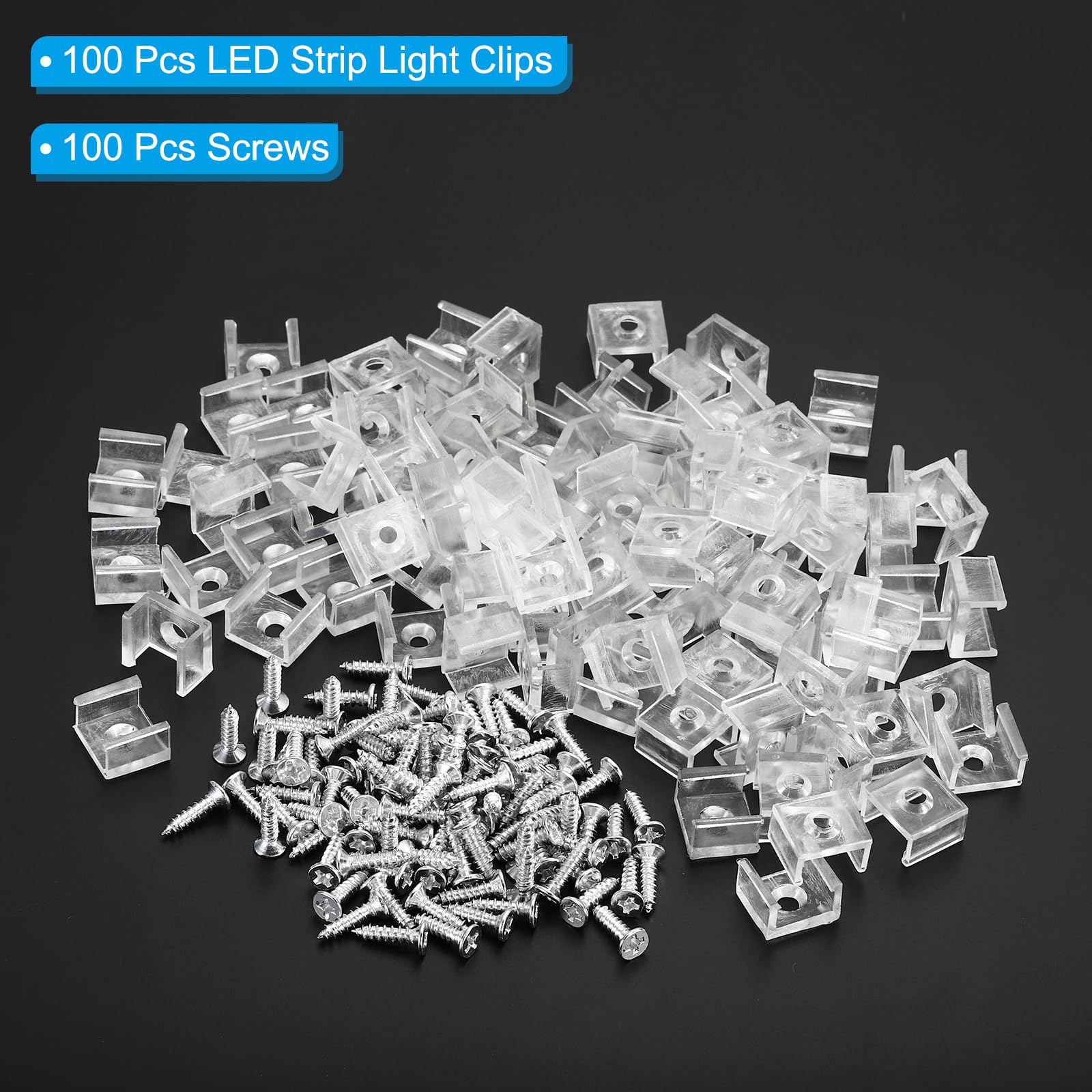 LED Strip Light Clips - 100 Pack for RGB Neon -3