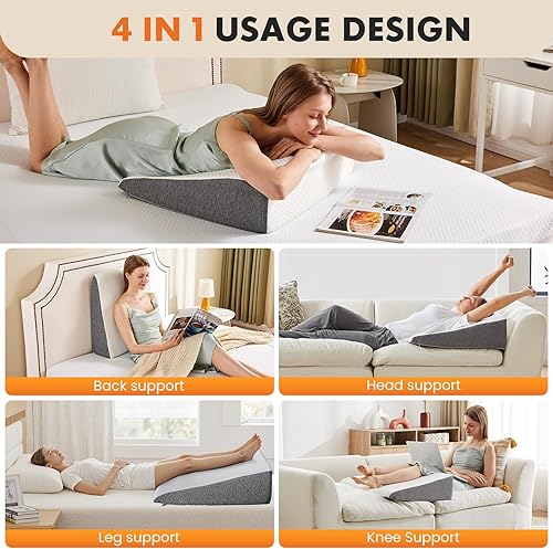 Miniatura 2 de Almohada de cuña Sweetcrispy, almohada corporal para apnea del sueño, alivio del dolor de cuello, después de la cirugía, comodidad para dormir,