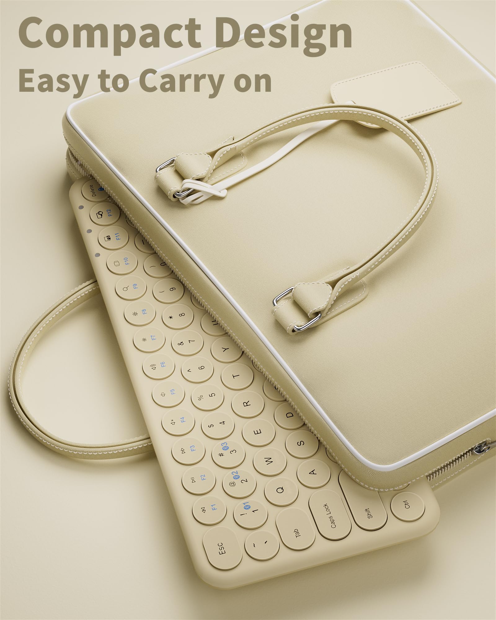 Mini tastiera Bluetooth – multi-dispositivo portatile wireless – 78 tasti estetico silenzioso tastiera per iPad, tablet, laptop, computer, PC, notebook, Windows, Mac, Chrome OS, Android