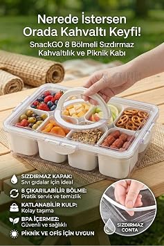 8 B lmeli S zd rmaz Kiltili Kapakl  Piknik ve Kahvalt l k Saklama Kab  - Kulplu D zenleyici Beyaz 717935