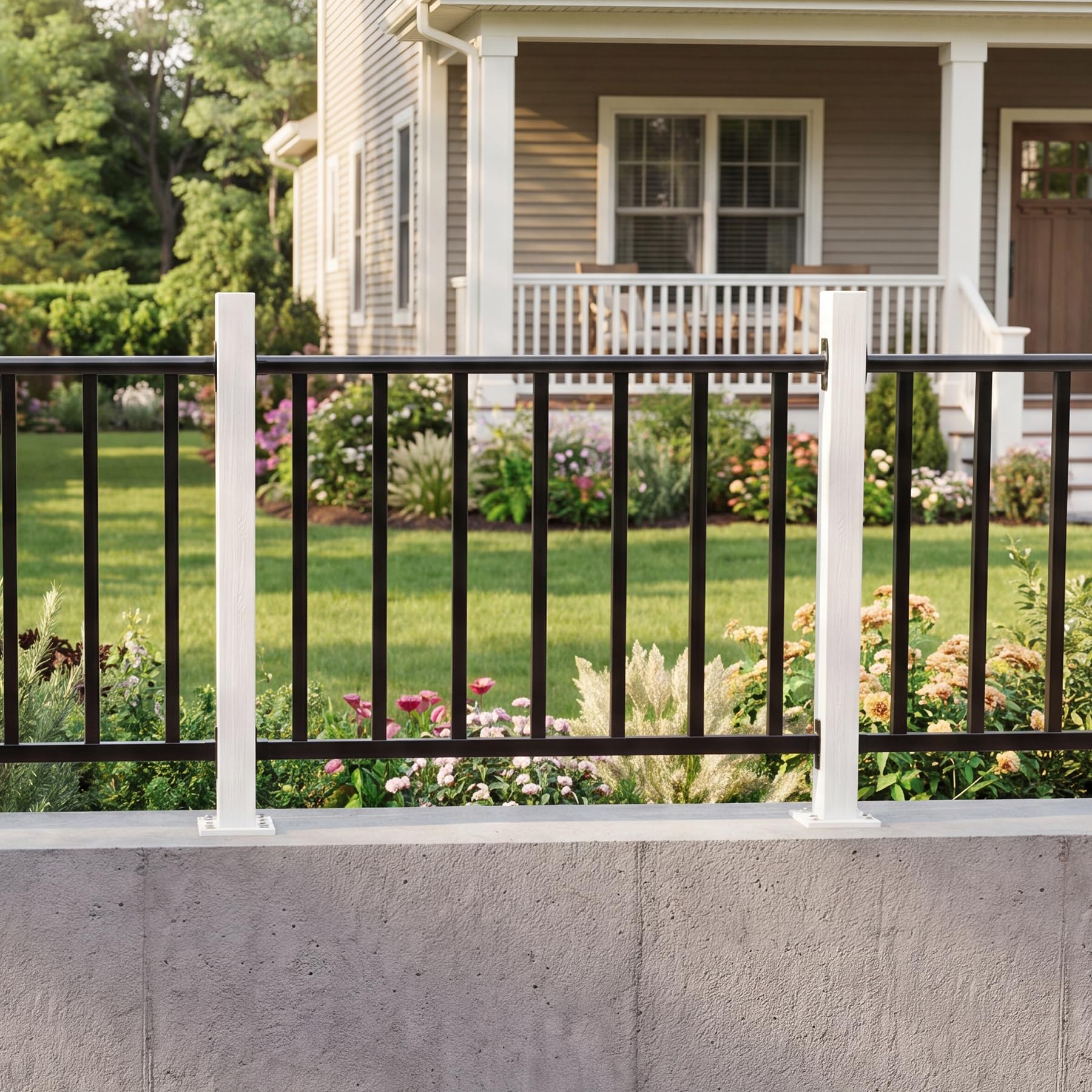Ibc Railing Snapklik.com : 4Ft W X 36in H Level Deck Railing Kit, Textured Black ...