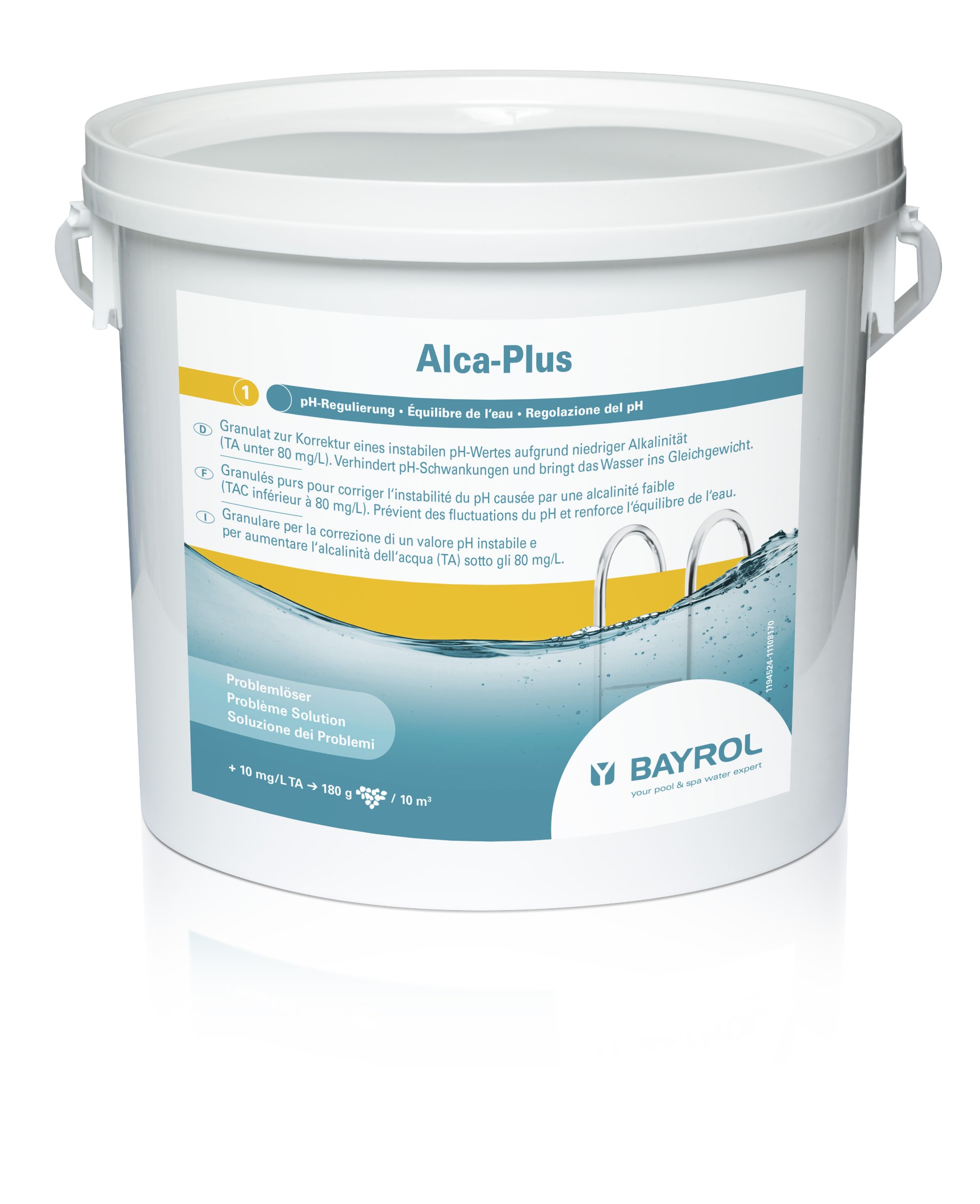 Bayrol Alca-Plus 5 kg - Granulat zur Korrektur eines instabilen pH-Wertes aufgrund niedriger Alkalinität - stabilisiert pH-Wert Weiss