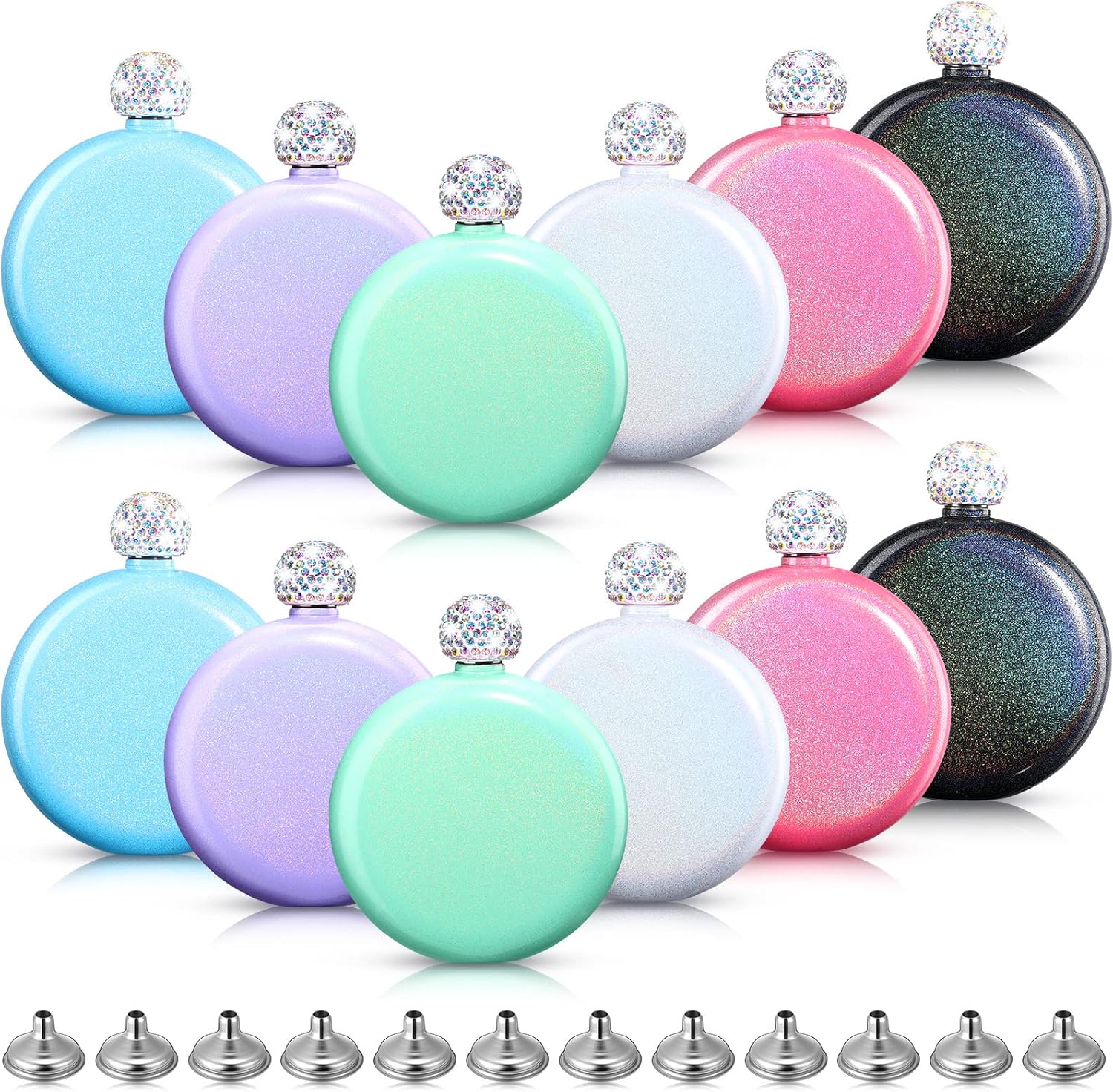 Yaomiao 12 Pcs Cute Liquor Flask for Women 5 oz Stainless