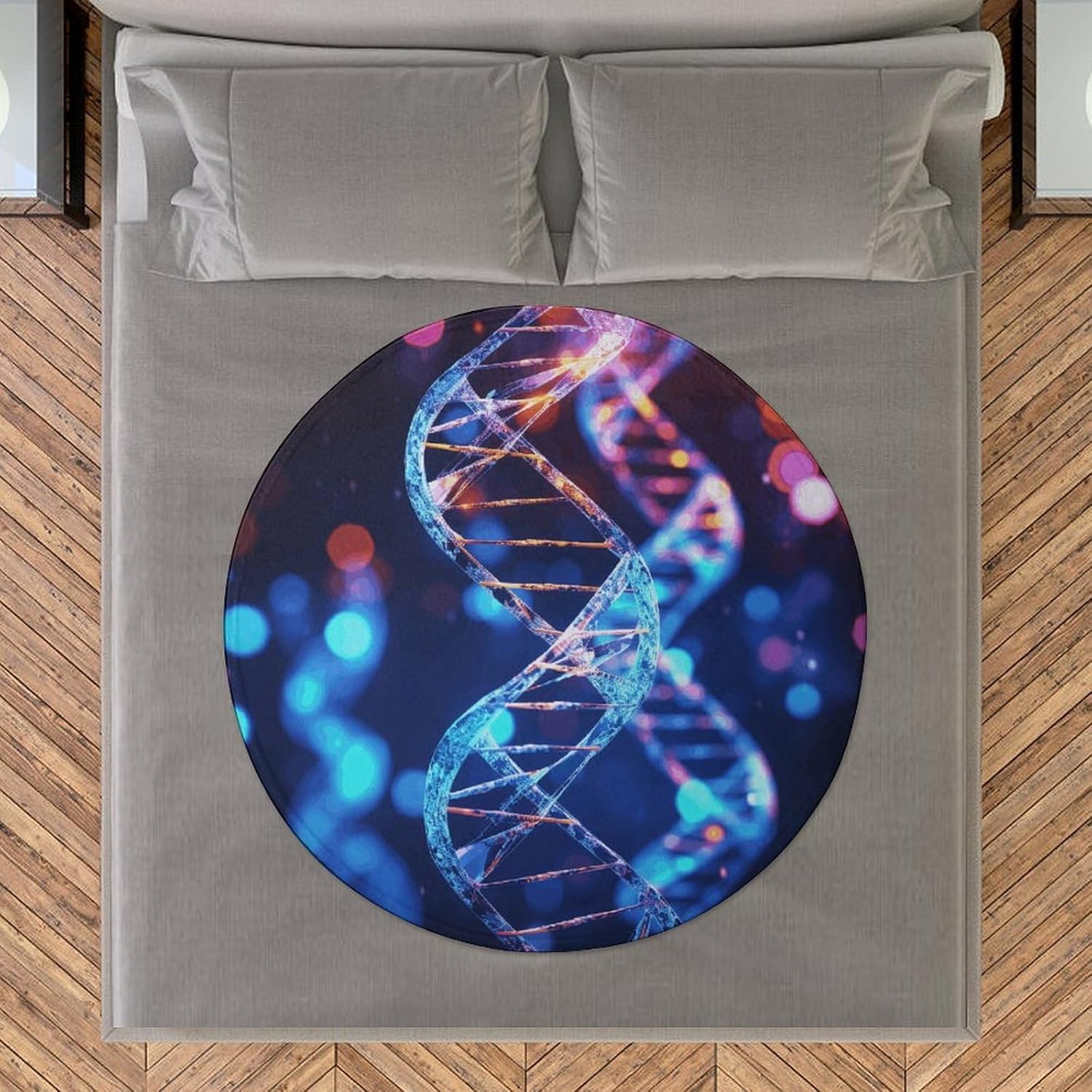 DNA Genetic Helix Blanket-Soft & Warm of Anti-Pilling Beach Towel,Softnes Lightweight Throw Circular Blankets for Couch All Season Bedroom Home Decor Gifts(Women Men)