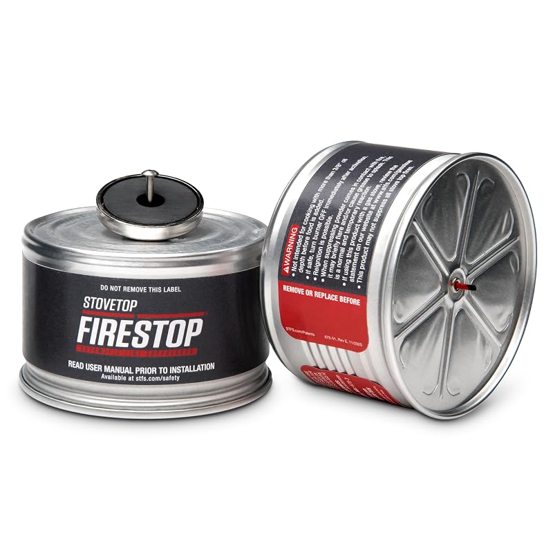 StoveTop FireStop Rangehood® Supressor Automático de Incêndio para Cooktop e Fogão Residencial, Ativação por Chama, Instalação Magnética, 2 unidades
