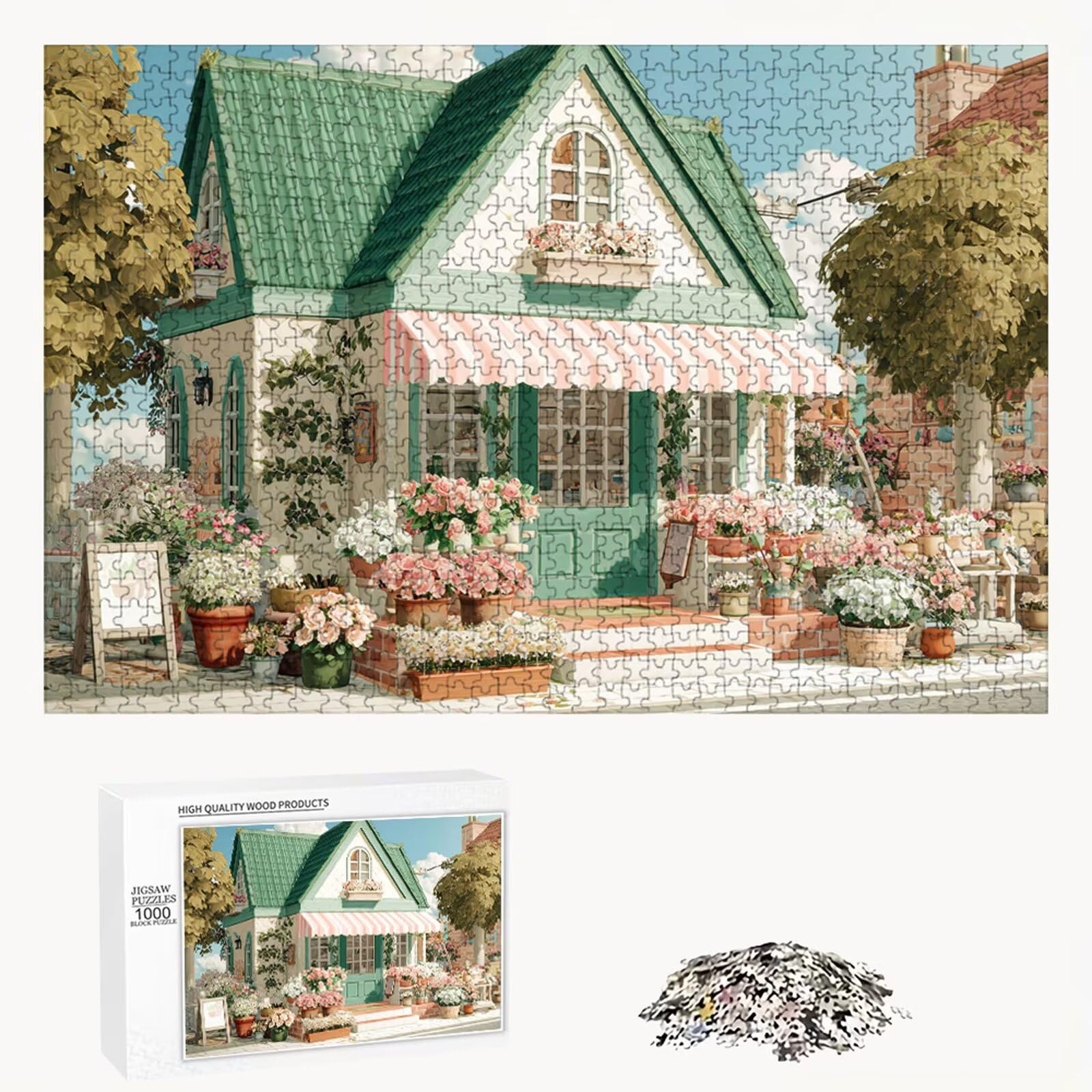 Puzzle Adulti - Vista Streetle & Città - 700 Pezzi Fabbricazione in Legno Robusto - Decorazione Murale con Poster - Prodotto Riservato ad Adulti e 14 Anni in Su (52x38cm) P3#312