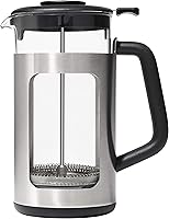 OXO Brew 32oz Stainless Steel French Press with GroundsLifter - Easy Cleanup, Rich Coffee Brew
