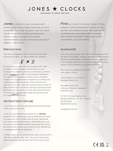 Miniatura 8 de JONES CLOCKS Tavern - Reloj de repisa  Diseño moderno de arco superior  Verde espárragos  Estilo clásico contemporáneo para escritorio, mesa,