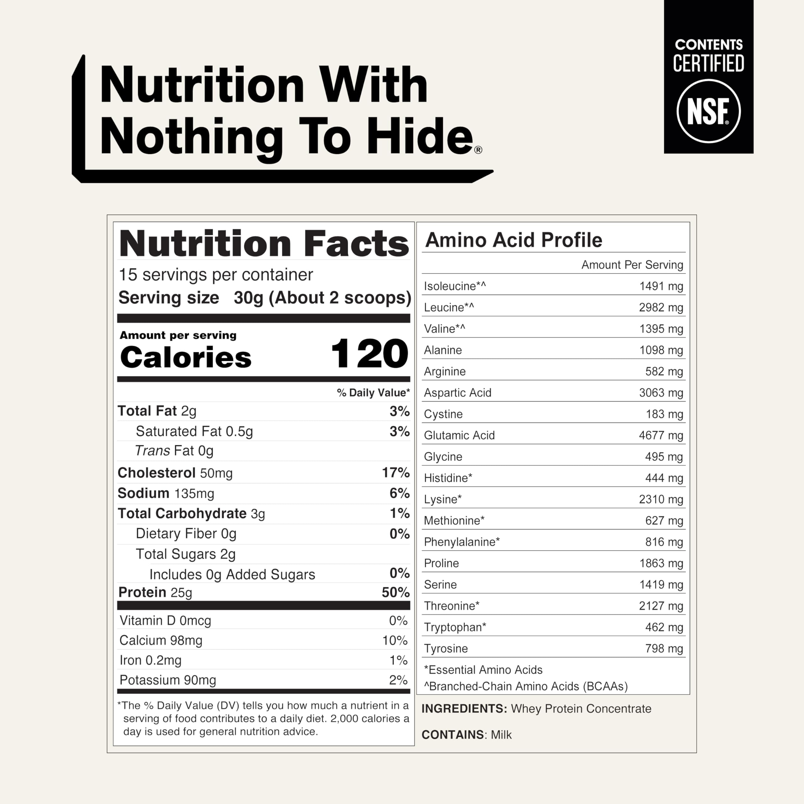 NAKED Whey 1Lb - Only 1 Ingredient, Grass Fed Whey Protein Powder, NSF Certified, Undenatured, No Gmos, No Soy, Gluten Free, Stimulate Growth, Enhance Recovery - 15 Servings — Amazon image 5