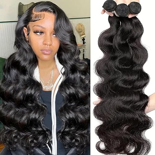 Human Hair Bundles 20 22 24 Inch Body Wave Bundles Human Hair 12A 100% Unprocessed Brazilian Virgin Human Hair 3 Bundles Human Hair Body Wave Human Hair Bundles Natural Color Human Hair Extensions