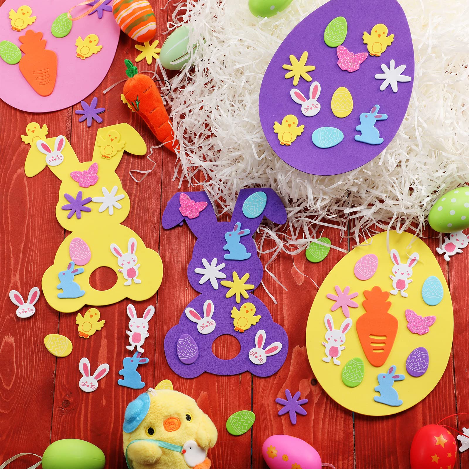 300 Autocollants Pâques En Mousse - Œufs, Lapins, Poussins - Déco DIY Pour Enfants Et Scrapbooking