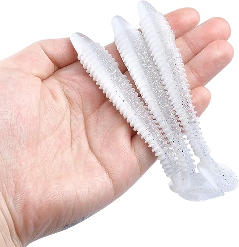 Miniatura 5 de RUNCL Swimbaits - Paleta de 10203040 unidades, cola de paleta de 5432 pulgadas, señuelo suave para lubina de trucha, cebo de plástico duradero para