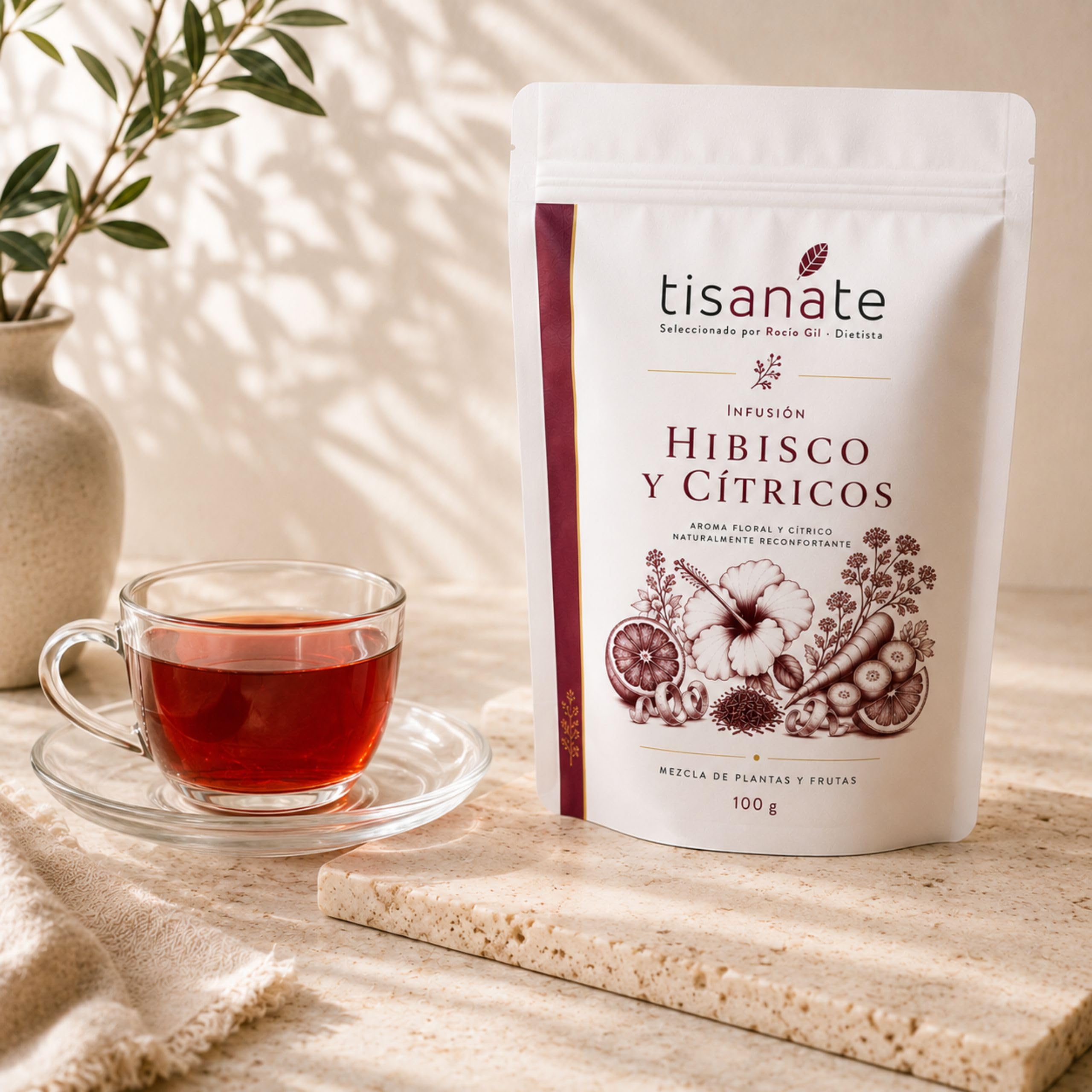 Infusión Hibisco y Cítricos 100g – Té de Hibisco y Flor de Jamaica con Naranja y Limón