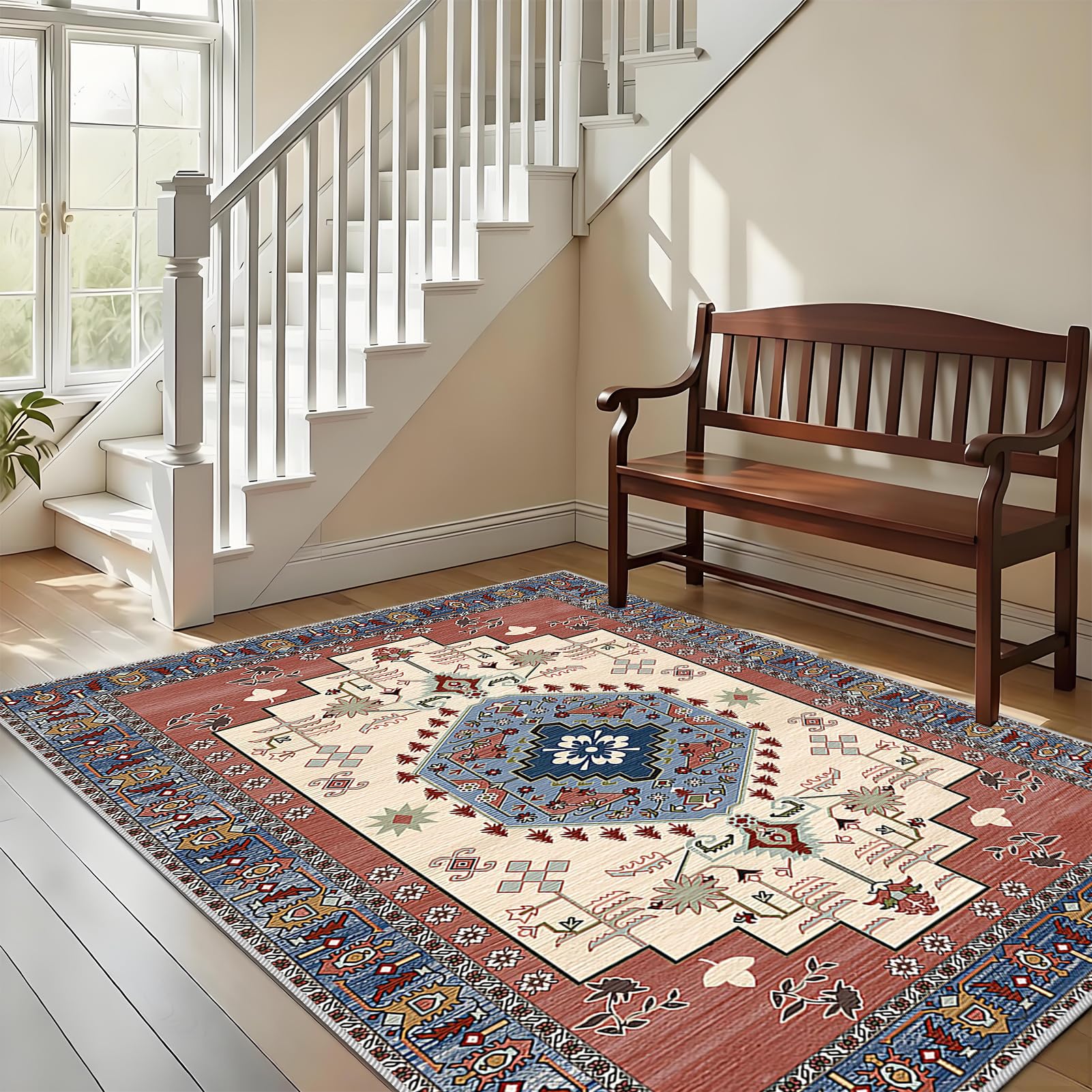 Dywan do salonu z krótkim włosiem, 100 x 130 cm antypoślizgowy dywan do jadalni, dywan do salonu, nadające się do prania, nowoczesny dywan do sypialni, duże dywany do pokoju