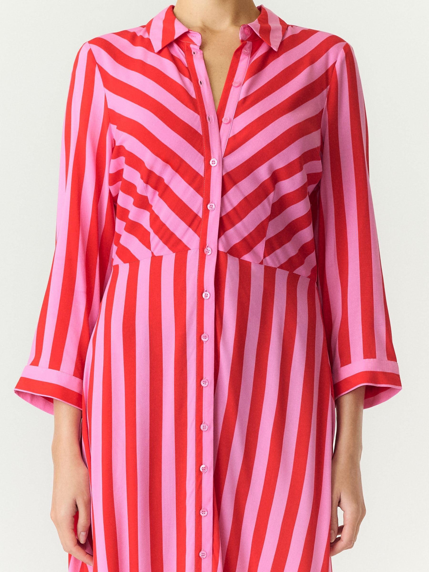YAS Yassavanna Long Shirt Dress S. Noos Vestito Donna