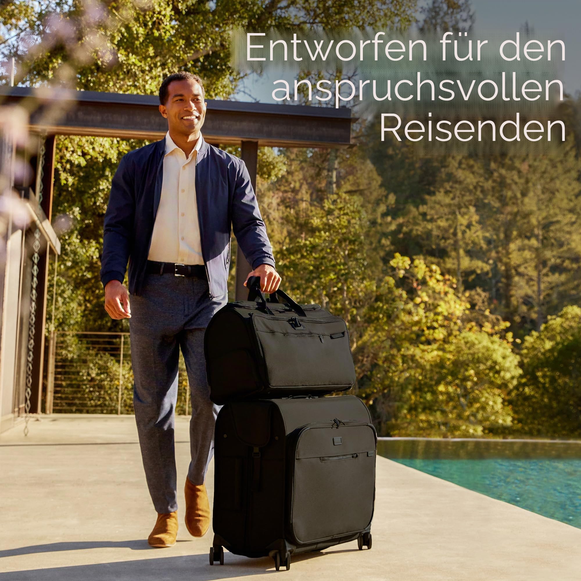 Briggs & Riley Reisetasche, Weekender und Übernachtungstasche für Damen und Herren, weiche Reisetasche, Schwarz, 22 Inch Garment Duffle Bag