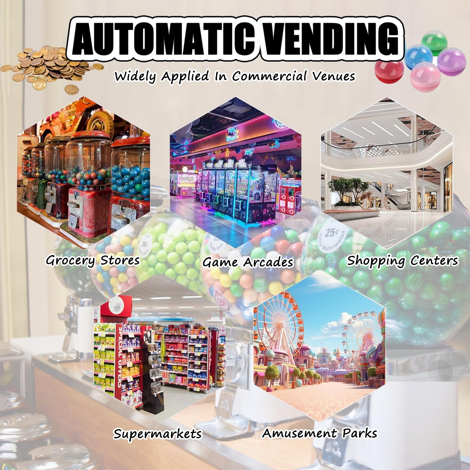 Distributore automatico di capsule, distributore automatico di caramelle, con chiave, per negozi al dettaglio, feste, ufficio