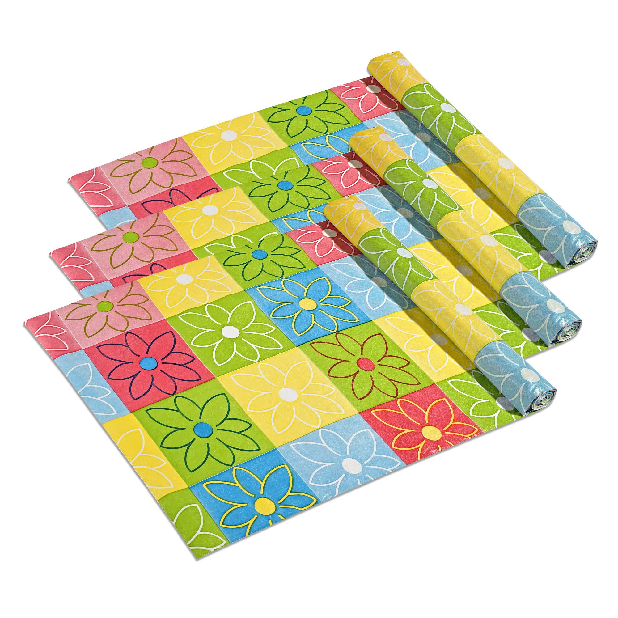 Kuber Industries Waterproof Shelf Liner - Red Flower -11 Kuber Industries Waterproof Shelf Liner - Red Flower -11