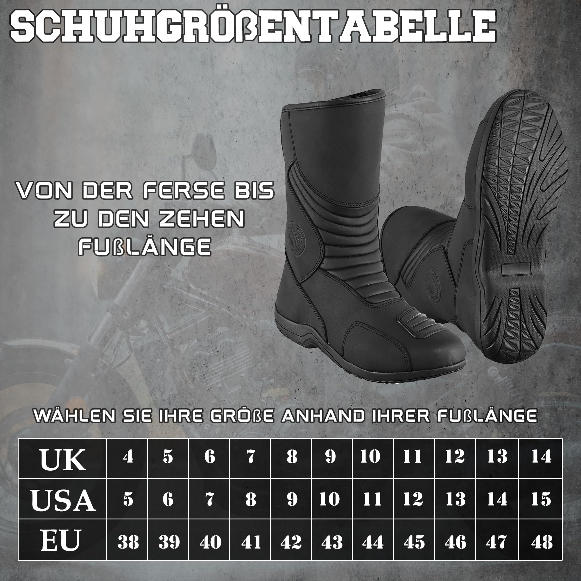 Herren Motorradstiefel, wasserdichte Leder-Schutz-Motorradschuhe mit langem Knöchelschutz