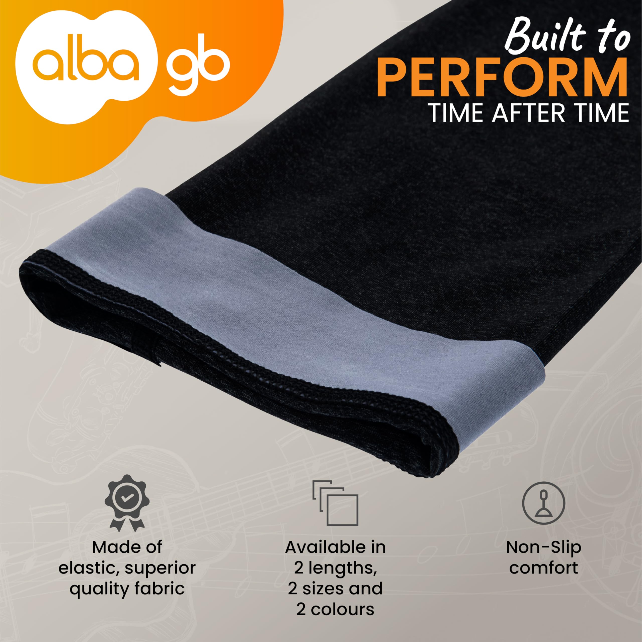Guitar Arm Sleeve, Large Black Breathable Comfort Sleeve for Classical Flamenco & Electric Guitar Players - Image 4