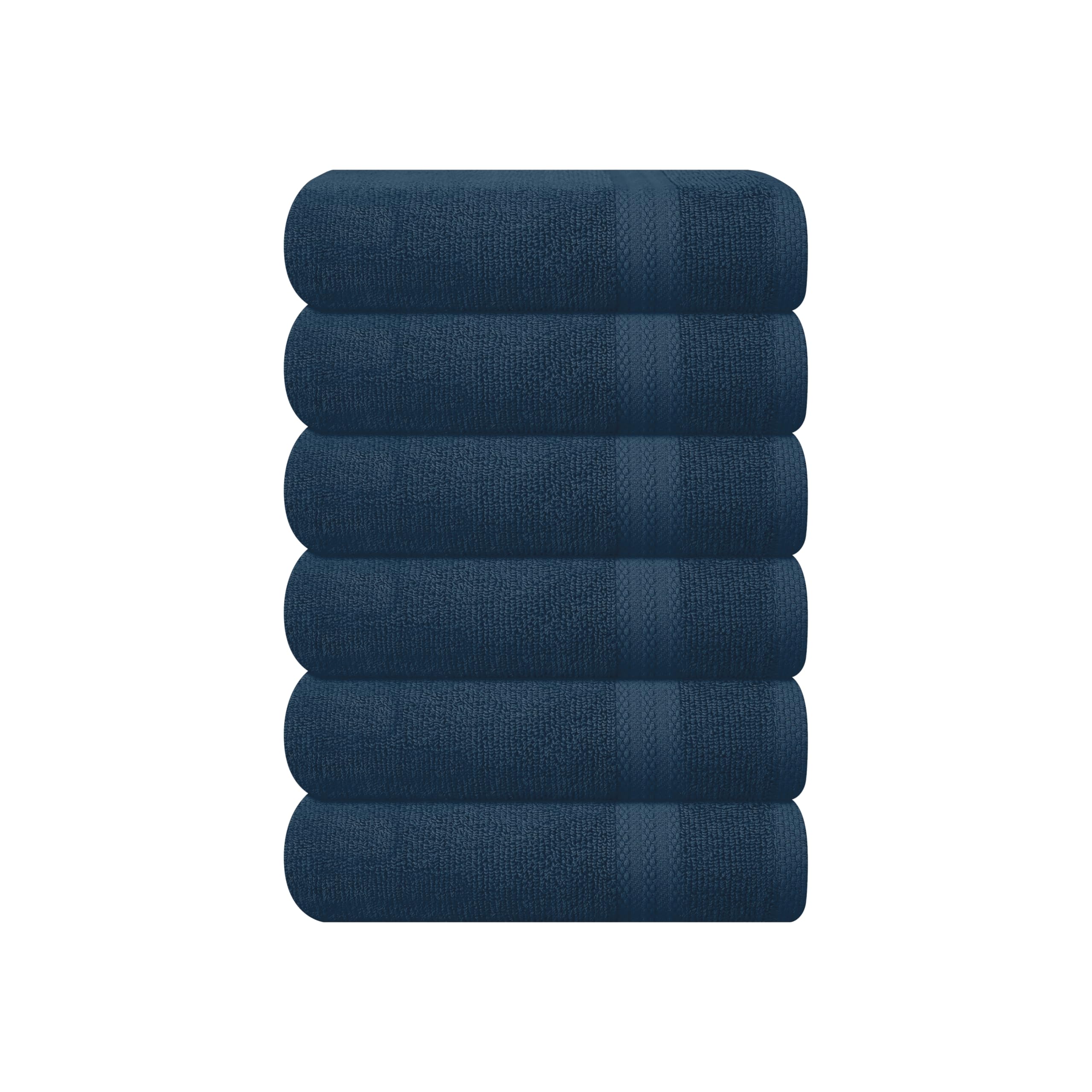 GLAMBURG Ultra Soft 6-piece Hand Towel Set 16x28-100% Ringspun Cotton - Durable &amp; Highly Absorbent Hand Towels - Ideal for use in Bathroom, Kitchen, Gym, Spa &amp; General Cleaning - Mineral Blue