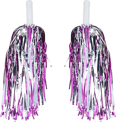 Pompones de animadora, pompones de animadora con mango de bastón para juegos deportivos de espíritu de equipo, traje de baile, pompones de animadora