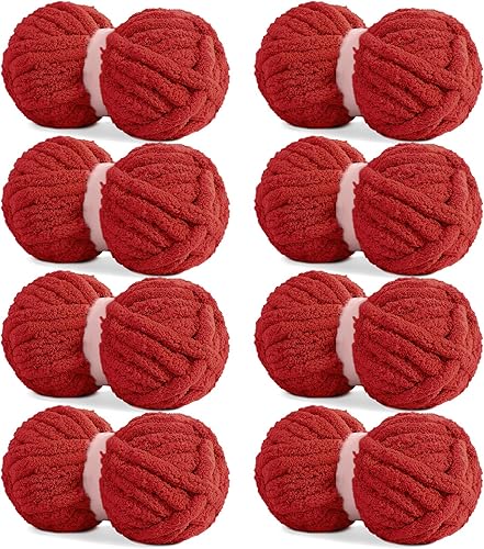 Vista 68 de HOMBYS Hilo de felpilla grueso verde salvia para tejer a mano, esponjoso, suave, jumbo, hilo súper voluminoso para manta gruesa, hilo para tejer