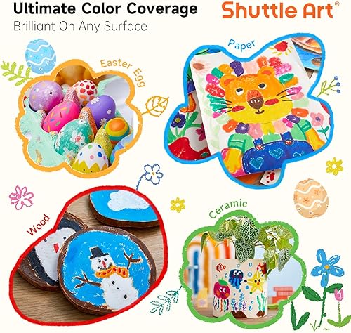 Miniatura 5 de Shuttle Art Varillas de pintura al temple  30 colores sólidos  secado rápido  funciona muy bien en papel, madera, vidrio, cerámica, lienzo