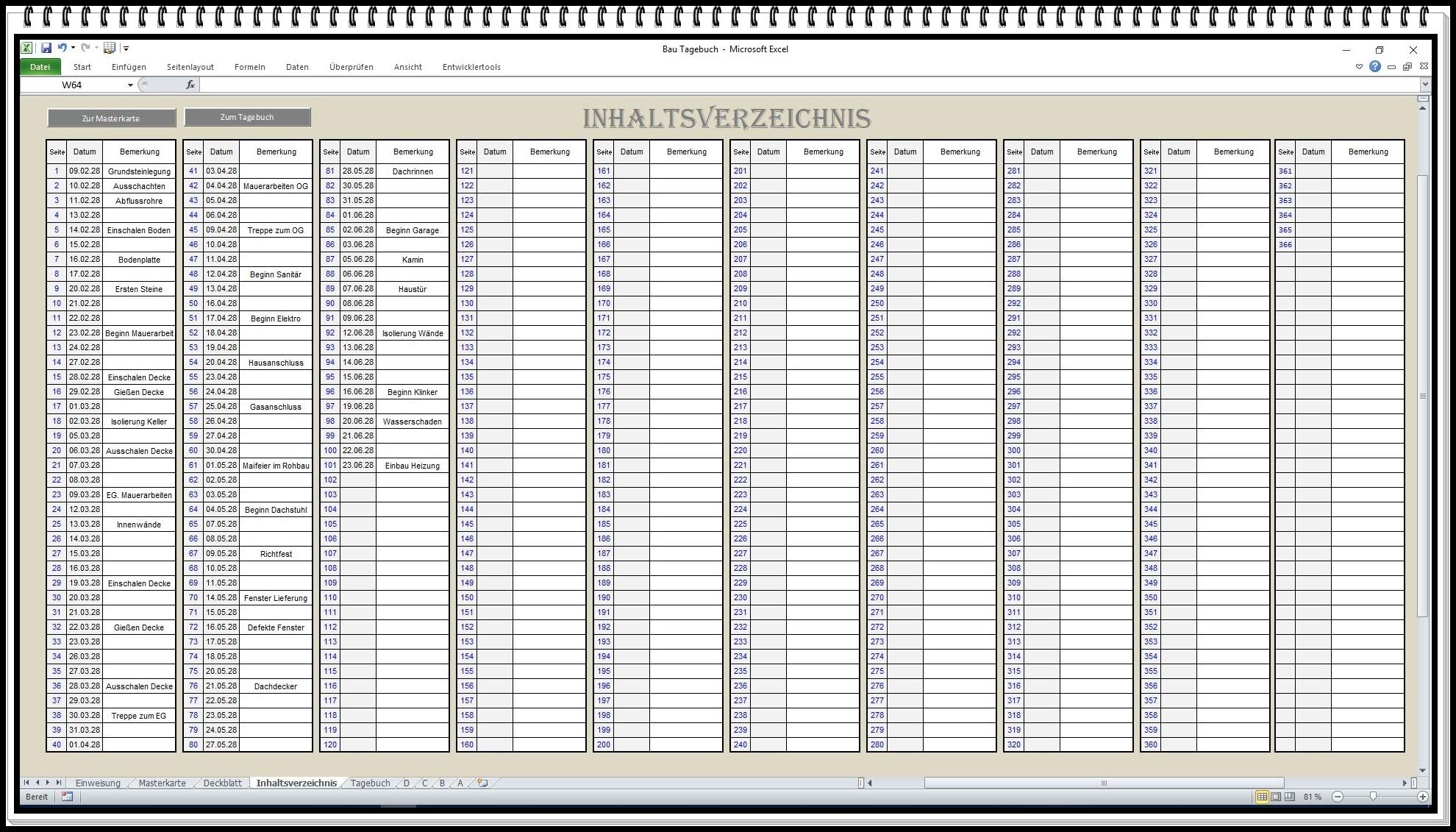 Digitales Bautagebuch Software für Bauführer und Bauherren Handbuch zur Dokumentation nach HOAI Vorlage am Bau für Bauberichte Bauherrentagebuch. Geschenkidee für Bauherren