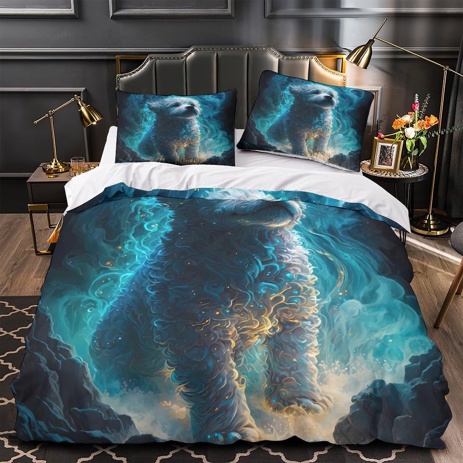 Parure de lit douillette pour homme et enfant format familial 260x220