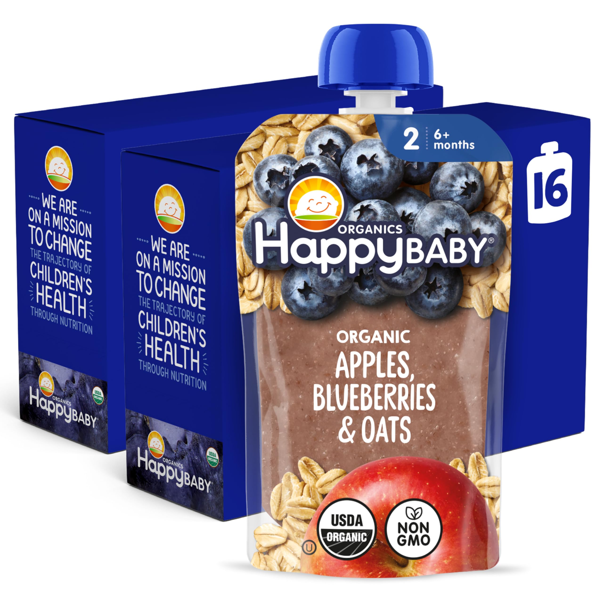 Happy Baby Organics Apples, Blueberries & Oats
