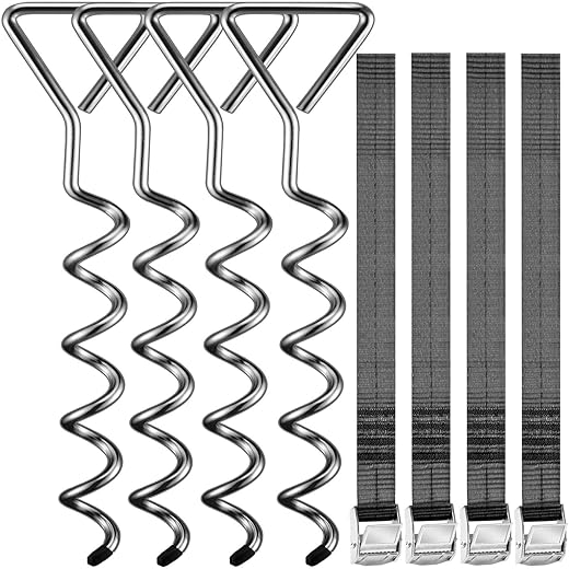 Kit ancrage spirale et sangles 8 pièces