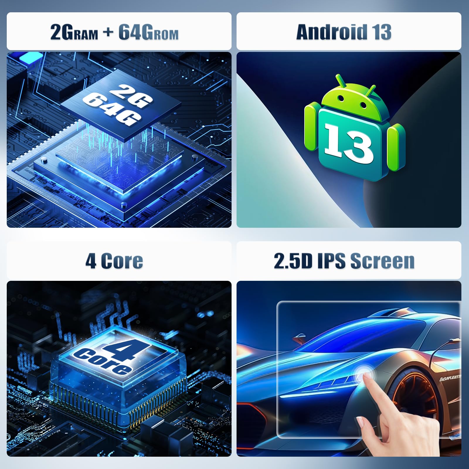 2+64G CAMECHO 7” Android 13 Radio per VW Golf 4 Polo Sharan Jetta MK4 T5 Multivan con Wireless Carplay Android Auto Bluetooth Navi Autoradio con Telecamera Posteriore WIFI GPS FM/RDS Mirror Link SWC