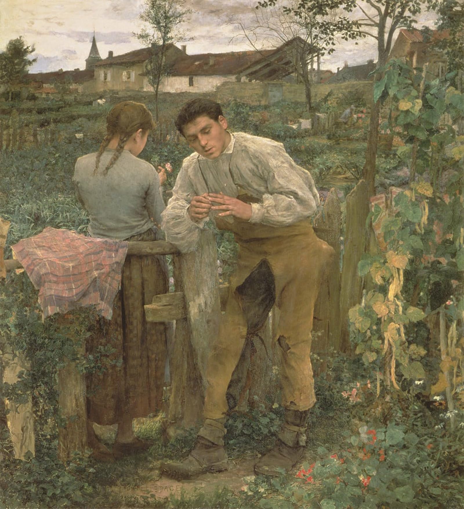 SERENDIPITP Aesthetic Poster Photo Wall Print Retro Picture Rural Love by Jules Bastien Lepage Modern Wall Artwork for Home Decor 60x90cm