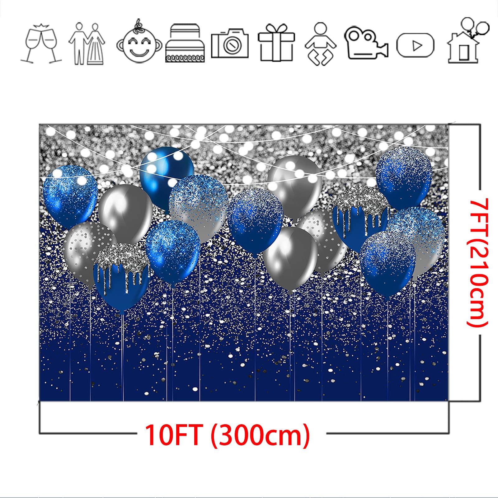 felice compleanno blu e bianco argento brillante palloncini sfondo Immagine e Vettoriale felice compleanno blu e bianco argento brillante palloncini sfondo Immagine e Vettoriale