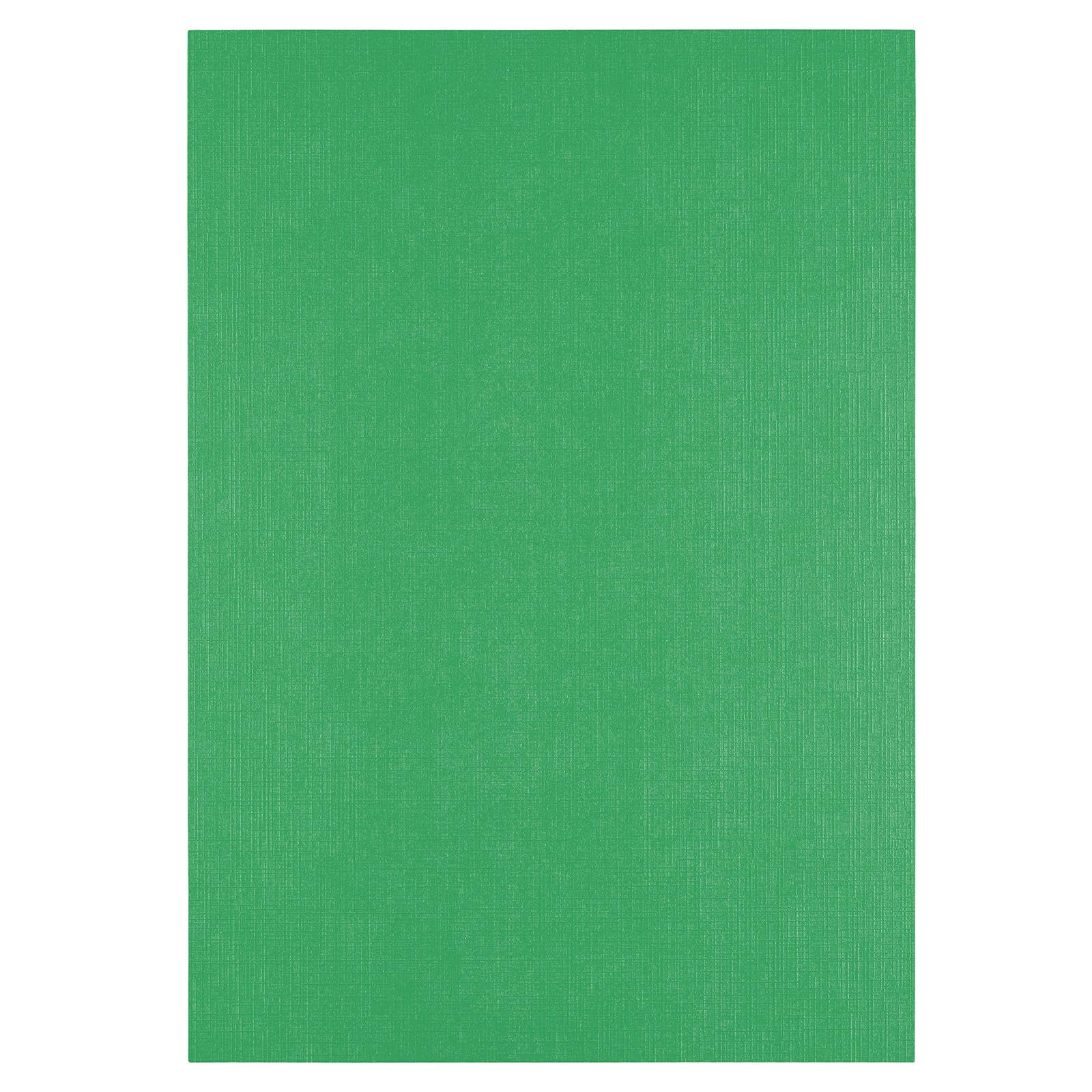 Vaessen Creative Linen Cardstock A4-25 pcs - Holly (Green) - 250 GSM Coloured Paper - Card Making Supplies for Scrapbooking and Crafting