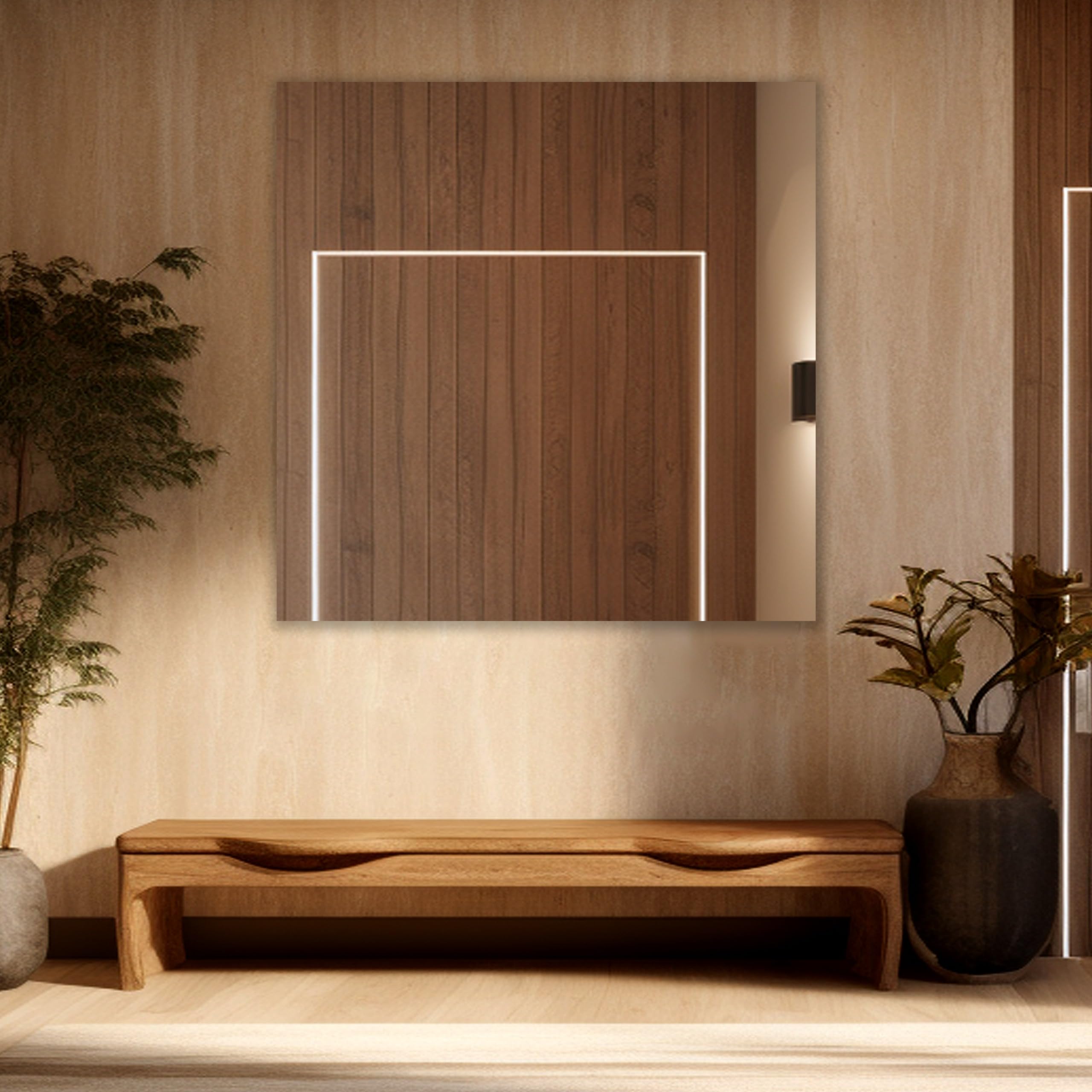 NEVEX LED Wall Mirror - Frameless Vanity Mirror with Light -9