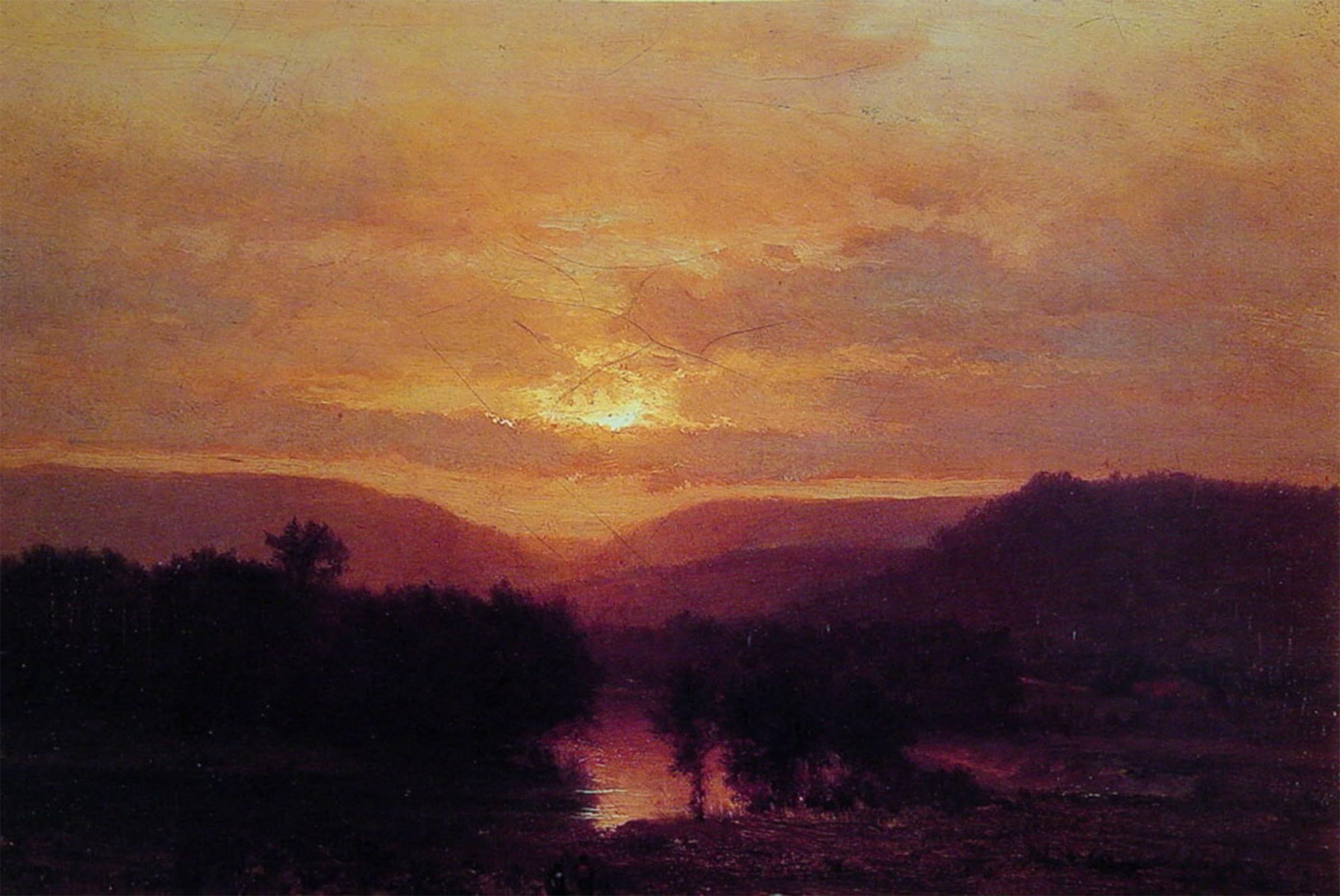 ARTXLXXBN Famous Art Print Poster Vintage Wall Art Sunset by George Inness Canvas Art Poster for Home Decor 60x90cm