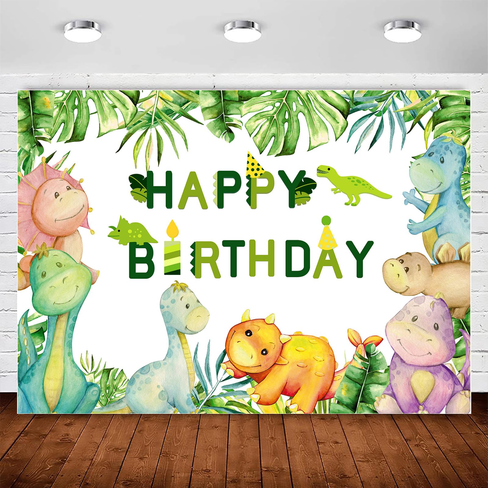 Dinosaur Themed Birthday Backdrop Jungle Forest Dinosaur Photography Background for Kids Children Birthday Decorations Animal Dino Party Banner Supplies Photo Booth Props (Jungle Dinosaur Park, 7x5ft)