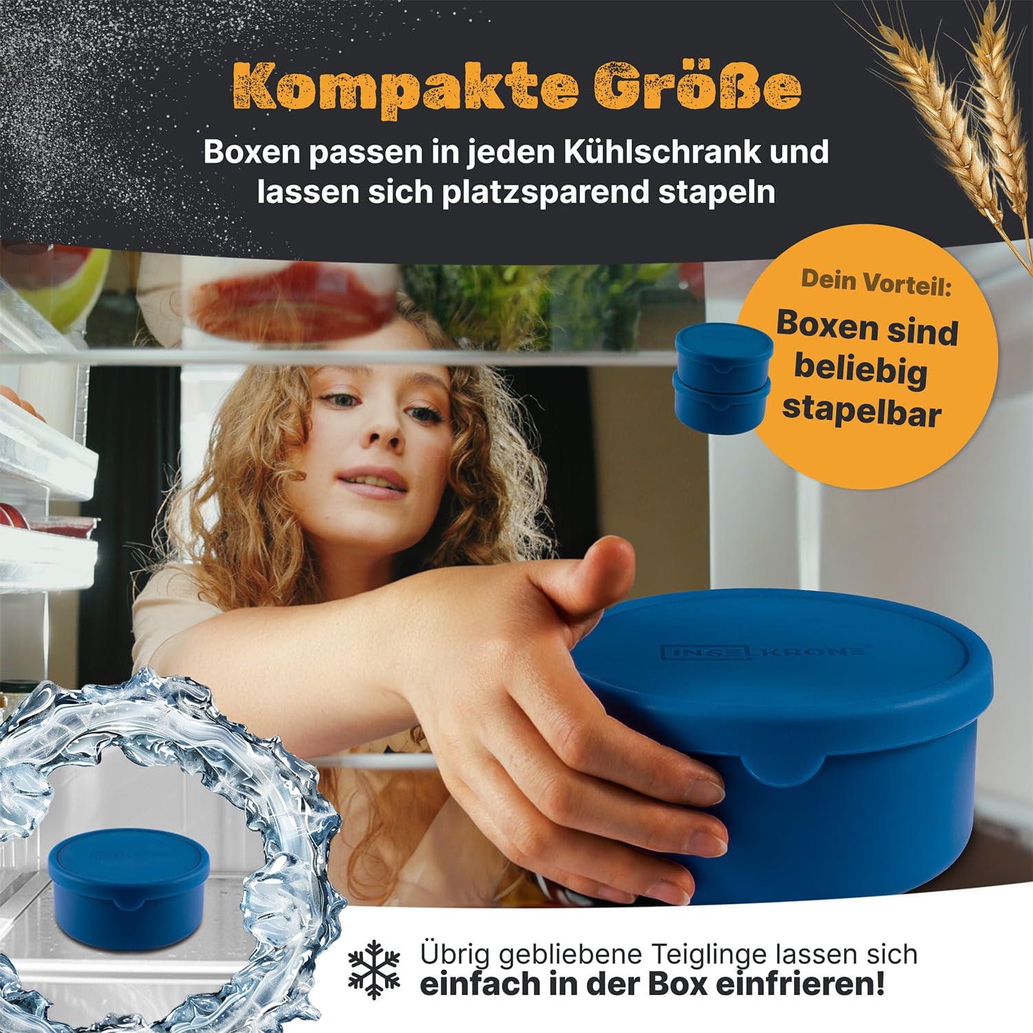 Lot de 2 boîtes à pizza avec couvercle - En silicone flexible - Jusqu'à 350 g - Avec couvercle - Respirantes - Diamètre : 14 cm